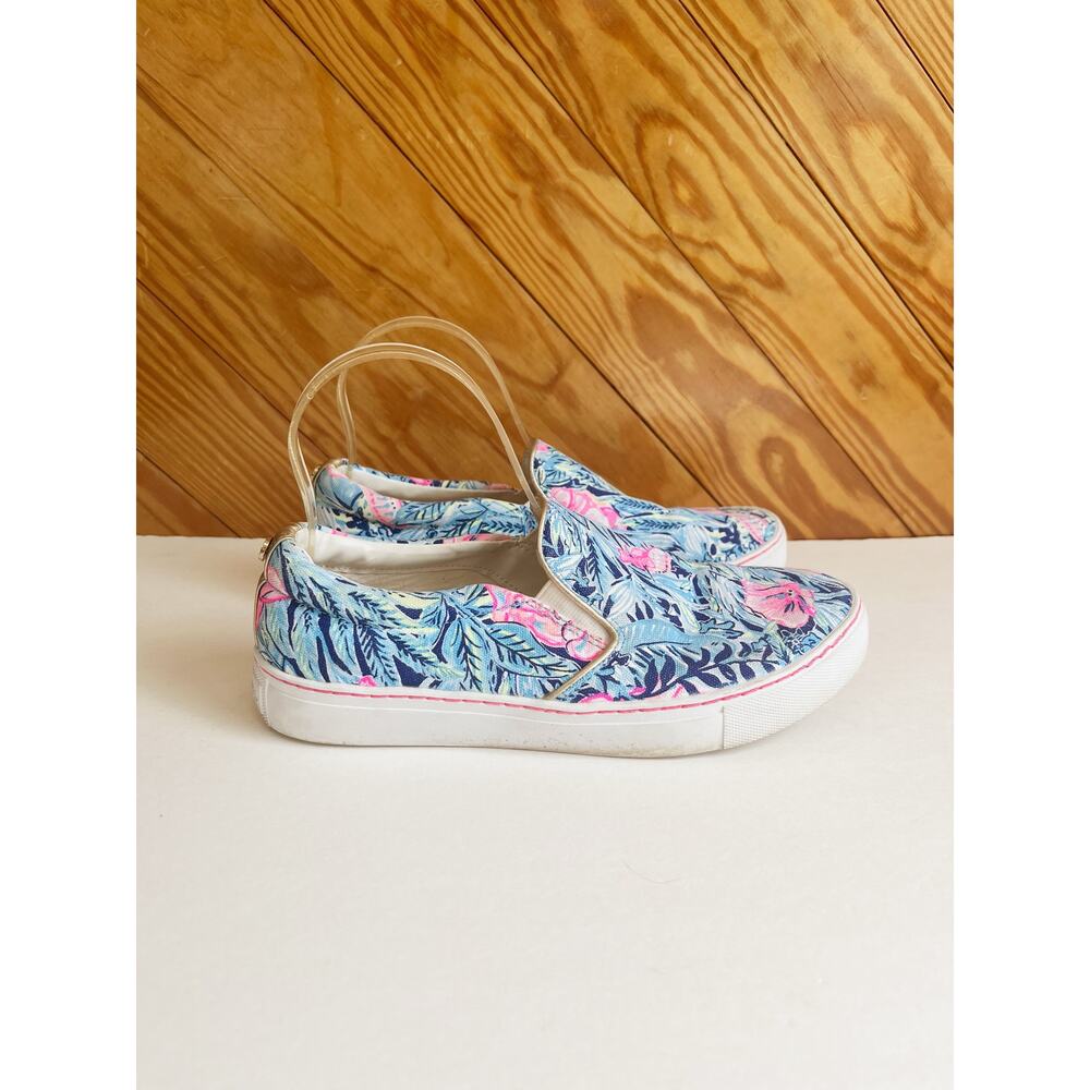 Lilly Pulitzer Julie Slip On Sneakers Lapis Blooms Print 7.5